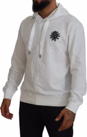 White Cotton Hooded Sweatshirt Logo Sweater 2