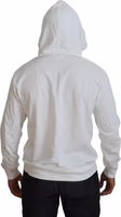 White Cotton Hooded Sweatshirt Logo Sweater 3