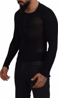 Black Cashmere Button Pullover Sweater 2