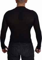Black Cashmere Button Pullover Sweater 3