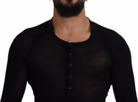 Black Cashmere Button Pullover Sweater 4