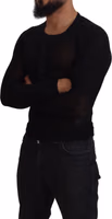 Black Cashmere Button Pullover Sweater 5