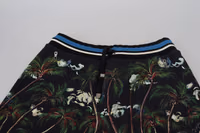 Black Cotton Volcano Print Casual Shorts 5