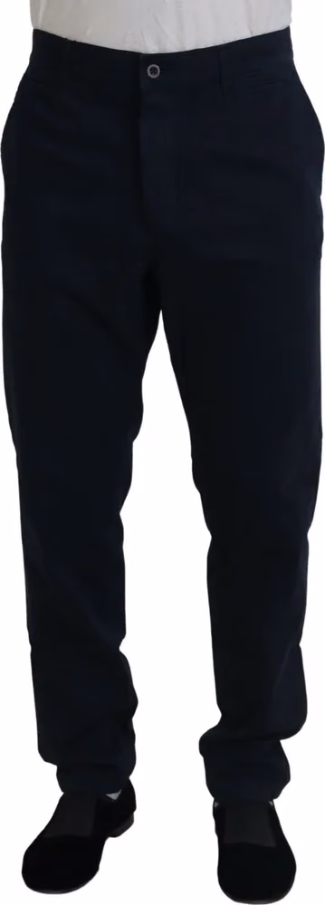 Blue Cotton Dress Formal Men Pants