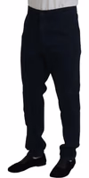 Blue Cotton Dress Formal Men Pants 2