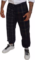 Multicolor Checkered Wool Men Jogger Pants 4