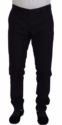 Black Wool Chino Dress Formal Pants