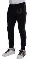 Black Wool Horseshoe Jogger Pants 2