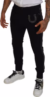 Black Wool Horseshoe Jogger Pants 4
