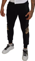 Black Polyester Skinny Jogger Men Pants 4