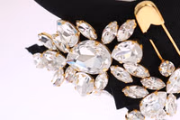 Black Crystal White Hair Parrucchiera Headband Diadem 1