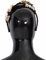 Black Crystal White Hair Parrucchiera Headband Diadem 5