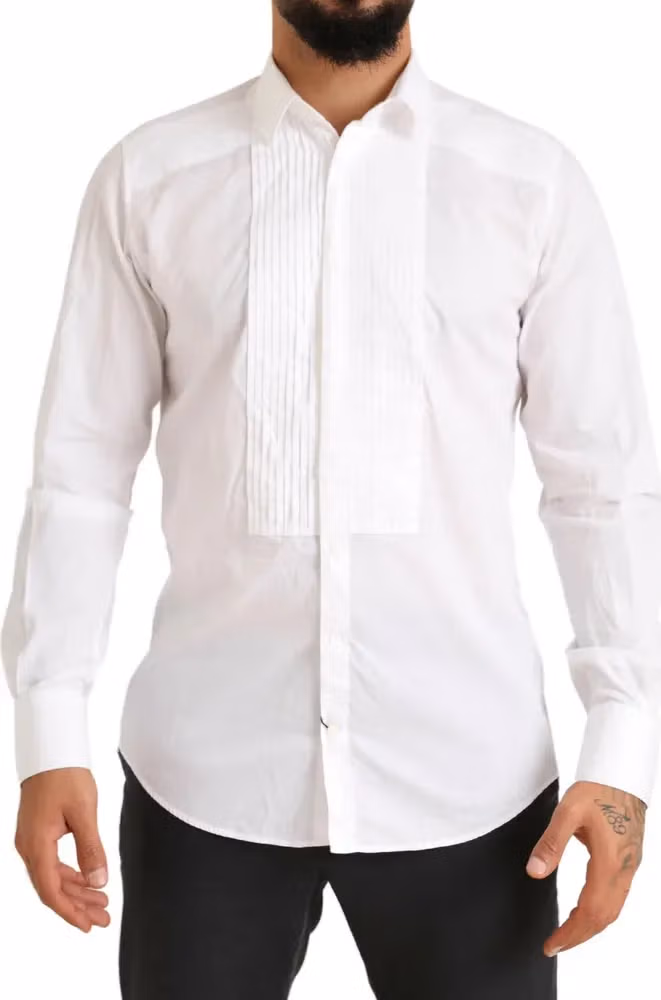 White GOLD Formal Cotton Tuxedo Dress Shirt