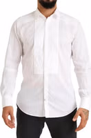 White GOLD Formal Cotton Tuxedo Dress Shirt 1
