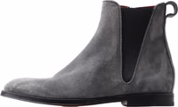 Gray Leather Men Ankle Boots Shoes 1