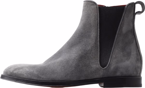 Gray Leather Men Ankle Boots Shoes