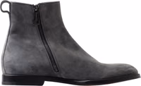 Gray Leather Men Ankle Boots Shoes 2