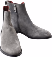 Gray Leather Men Ankle Boots Shoes 5