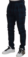 Blue Purple Plaid Wool Trousers Pants 2