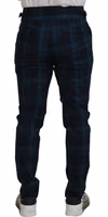 Blue Purple Plaid Wool Trousers Pants 3