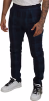 Blue Purple Plaid Wool Trousers Pants 4