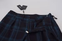 Blue Purple Plaid Wool Trousers Pants 5