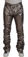 Silver Metallic Nylon Stretch Pants 1