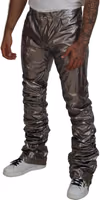 Silver Metallic Nylon Stretch Pants 4