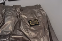 Silver Metallic Nylon Stretch Pants 5