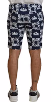 Blue Logo Print Cotton Chinos Shorts 3