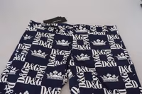 Blue Logo Print Cotton Chinos Shorts 5