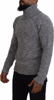 Gray Wool Knit Turtleneck Pullover Sweater 1
