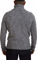Gray Wool Knit Turtleneck Pullover Sweater 2