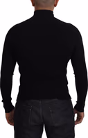 Black Half Zip Turtleneck Pullover Sweater 2