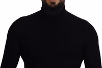 Black Half Zip Turtleneck Pullover Sweater 3