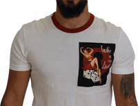 Cotton White Logo Print Crewneck T-shirt 3