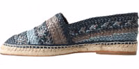 Blue Gray Leather Buffalo Espadrille Shoes 1
