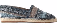 Blue Gray Leather Buffalo Espadrille Shoes 5