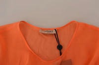 Coral Cotton Blend Short Sleeves Maxi Shift Dress 5