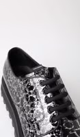 Black White Derby Patent Leather Shoes 4