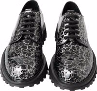 Black White Derby Patent Leather Shoes 5