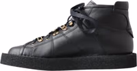Black Leather Slip on Stretch Boots 1