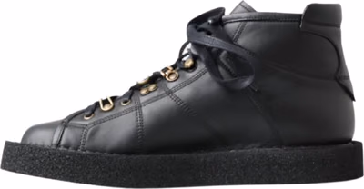 Black Leather Slip on Stretch Boots
