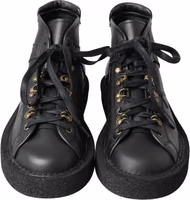 Black Leather Slip on Stretch Boots 5