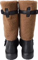 Black Leather Brown Shearling Boots 4