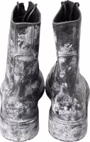 Black Gray Leather Mid Calf Boots Shoes 5