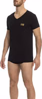 Black Cotton Men's V-Neck T-Shirt 1