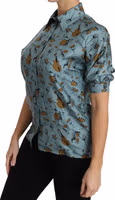 Multicolor Musical Instruments Silk Short sleeve Shirt 4