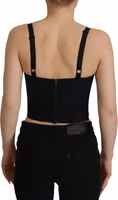 Black Patchwork Sicily Blouse Corset Cropped Top 2