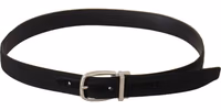 Belt Black Calf Leather Silver Tone Metal Buckle 2